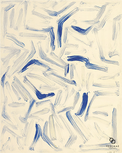 이우환, 동풍 S.8508B(1985), pigment suspended in glue, on canvas, 227.2 x 181.2 / 열매컴퍼니 제공